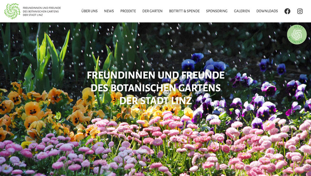 www.linzergarten.at Startseite der Website www.linzergarten.at